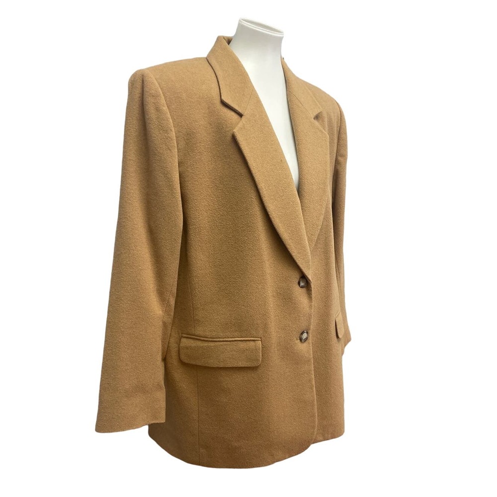 Elisabeth Liz Claiborne Womens Size 16 Wool 2-Button Camel Career Blazer Jacket
